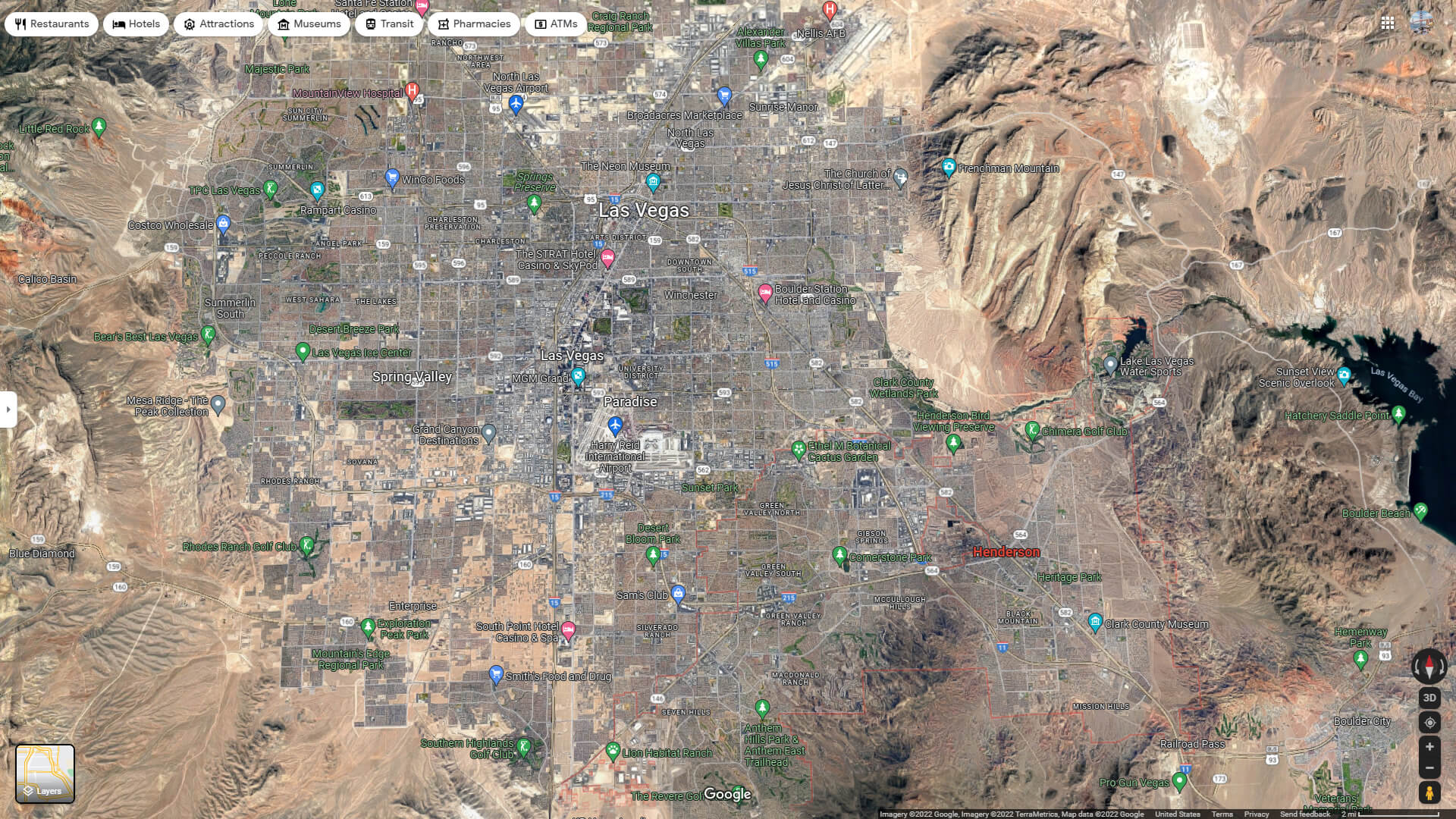Henderson Aerial Map Nevada
